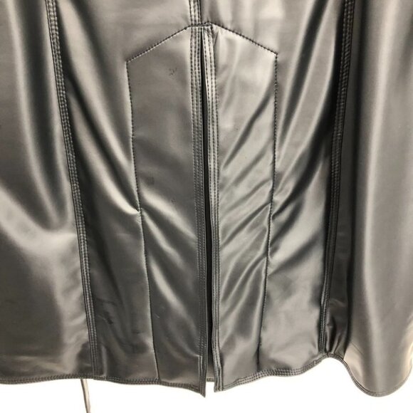 Nancy Lord Couture Vancouver Black  Double Breasted Leather Trench Coat - Picture 12 of 16